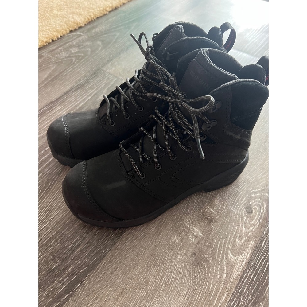Like new Red Wing Work Boots Women 8.5 Black Aluminum Toe Waterproof Vibram 2458